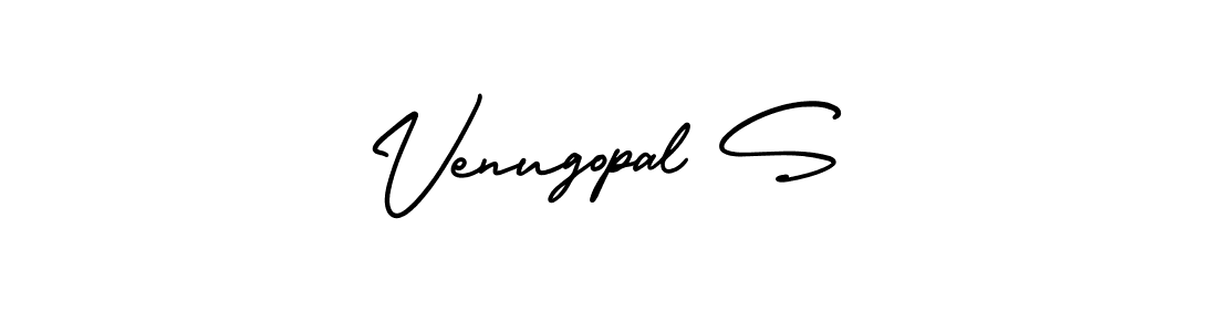 You should practise on your own different ways (AmerikaSignatureDemo-Regular) to write your name (Venugopal S) in signature. don't let someone else do it for you. Venugopal S signature style 3 images and pictures png