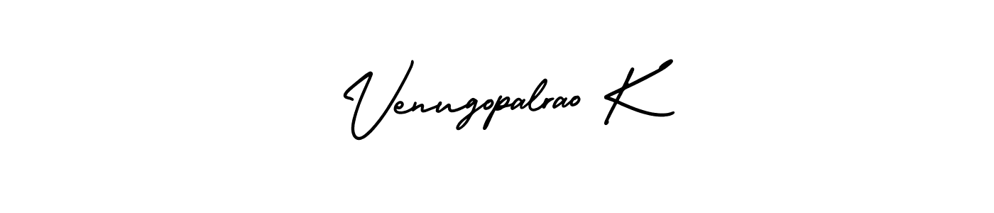 The best way (AmerikaSignatureDemo-Regular) to make a short signature is to pick only two or three words in your name. The name Venugopalrao K include a total of six letters. For converting this name. Venugopalrao K signature style 3 images and pictures png