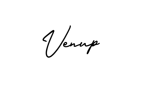 The best way (AmerikaSignatureDemo-Regular) to make a short signature is to pick only two or three words in your name. The name Venup include a total of six letters. For converting this name. Venup signature style 3 images and pictures png