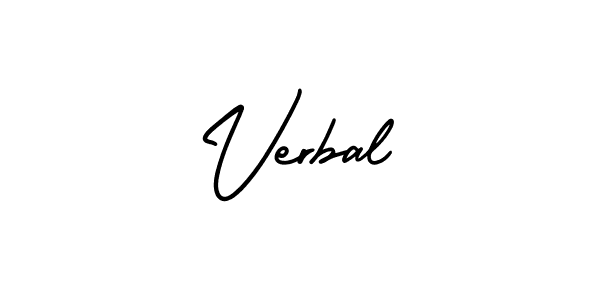 It looks lik you need a new signature style for name Verbal. Design unique handwritten (AmerikaSignatureDemo-Regular) signature with our free signature maker in just a few clicks. Verbal signature style 3 images and pictures png