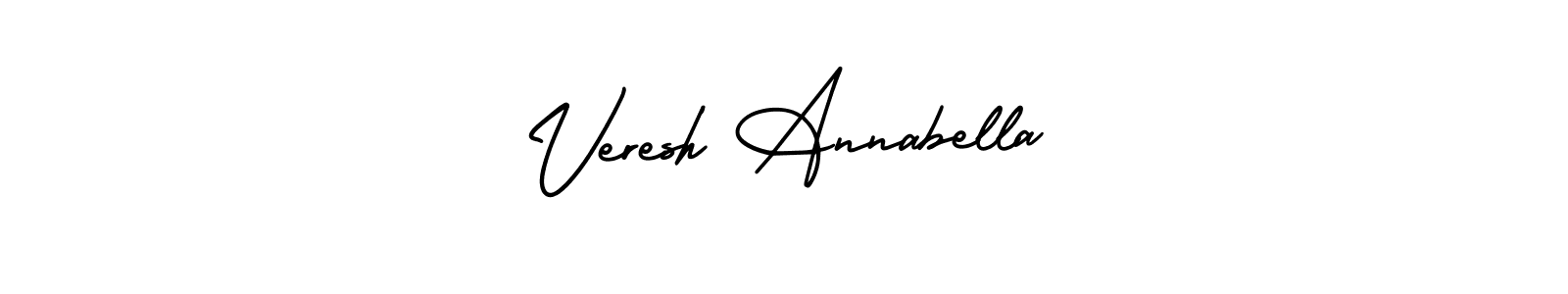 AmerikaSignatureDemo-Regular is a professional signature style that is perfect for those who want to add a touch of class to their signature. It is also a great choice for those who want to make their signature more unique. Get Veresh Annabella name to fancy signature for free. Veresh Annabella signature style 3 images and pictures png