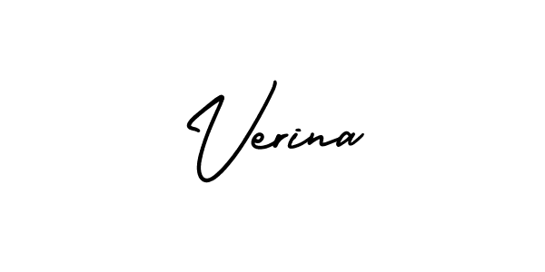 Use a signature maker to create a handwritten signature online. With this signature software, you can design (AmerikaSignatureDemo-Regular) your own signature for name Verina. Verina signature style 3 images and pictures png