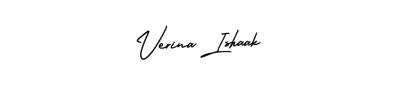 if you are searching for the best signature style for your name Verina Ishaak. so please give up your signature search. here we have designed multiple signature styles  using AmerikaSignatureDemo-Regular. Verina Ishaak signature style 3 images and pictures png