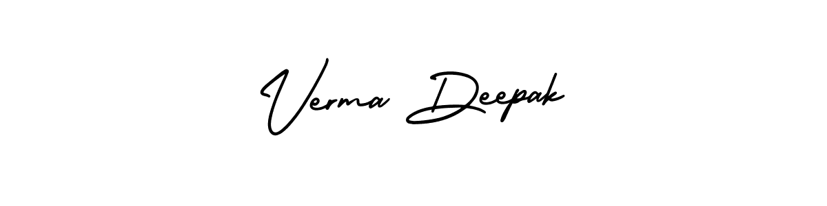 The best way (AmerikaSignatureDemo-Regular) to make a short signature is to pick only two or three words in your name. The name Verma Deepak include a total of six letters. For converting this name. Verma Deepak signature style 3 images and pictures png