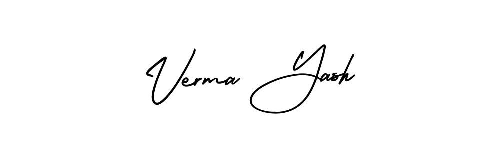Verma Yash stylish signature style. Best Handwritten Sign (AmerikaSignatureDemo-Regular) for my name. Handwritten Signature Collection Ideas for my name Verma Yash. Verma Yash signature style 3 images and pictures png