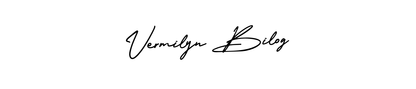 AmerikaSignatureDemo-Regular is a professional signature style that is perfect for those who want to add a touch of class to their signature. It is also a great choice for those who want to make their signature more unique. Get Vermilyn Bilog name to fancy signature for free. Vermilyn Bilog signature style 3 images and pictures png