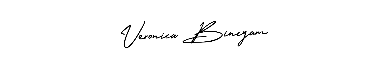 How to Draw Veronica Biniyam signature style? AmerikaSignatureDemo-Regular is a latest design signature styles for name Veronica Biniyam. Veronica Biniyam signature style 3 images and pictures png