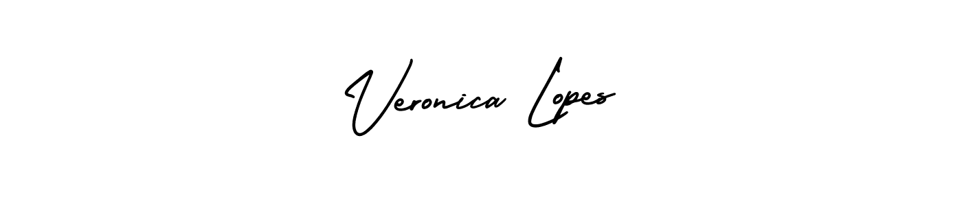 AmerikaSignatureDemo-Regular is a professional signature style that is perfect for those who want to add a touch of class to their signature. It is also a great choice for those who want to make their signature more unique. Get Veronica Lopes name to fancy signature for free. Veronica Lopes signature style 3 images and pictures png