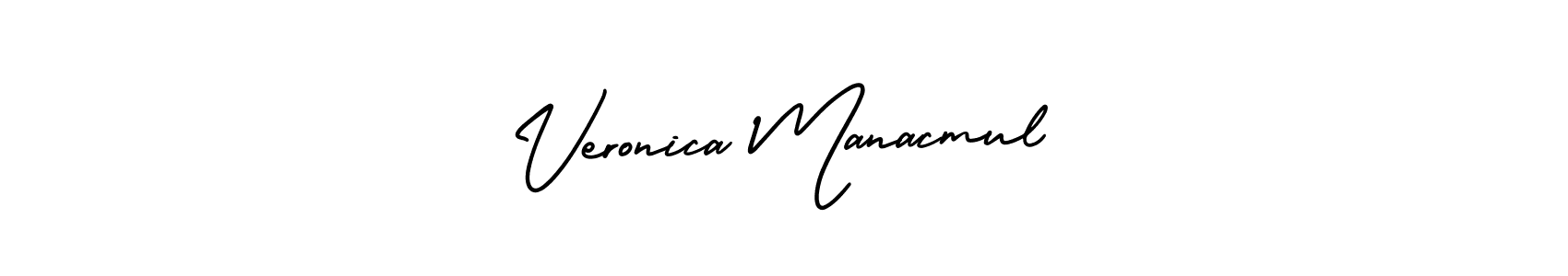 How to make Veronica Manacmul name signature. Use AmerikaSignatureDemo-Regular style for creating short signs online. This is the latest handwritten sign. Veronica Manacmul signature style 3 images and pictures png