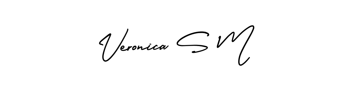 Make a beautiful signature design for name Veronica S M. With this signature (AmerikaSignatureDemo-Regular) style, you can create a handwritten signature for free. Veronica S M signature style 3 images and pictures png