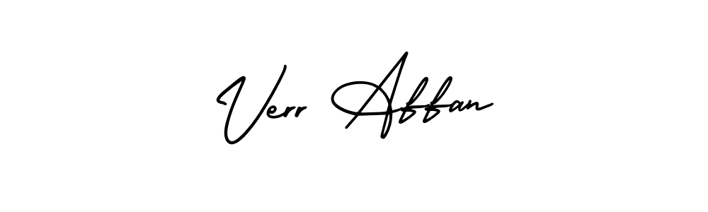 The best way (AmerikaSignatureDemo-Regular) to make a short signature is to pick only two or three words in your name. The name Verr Affan include a total of six letters. For converting this name. Verr Affan signature style 3 images and pictures png