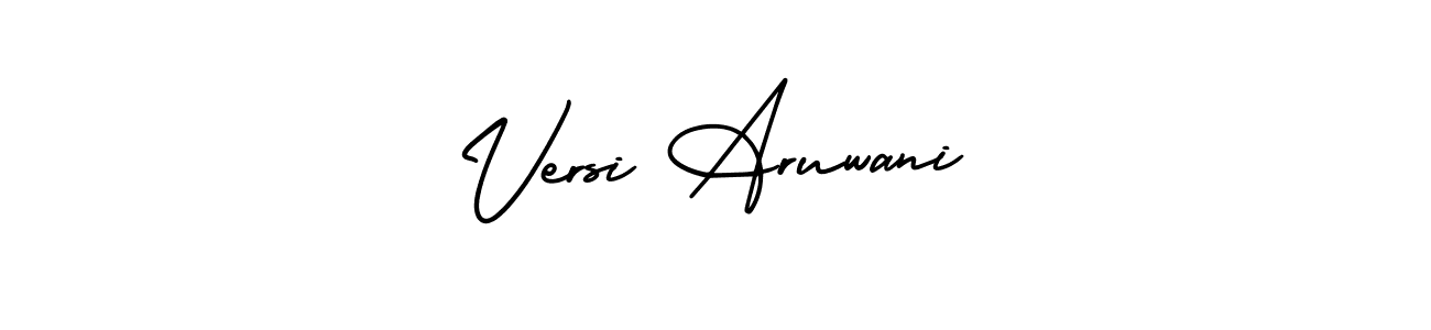 Make a short Versi Aruwani signature style. Manage your documents anywhere anytime using AmerikaSignatureDemo-Regular. Create and add eSignatures, submit forms, share and send files easily. Versi Aruwani signature style 3 images and pictures png
