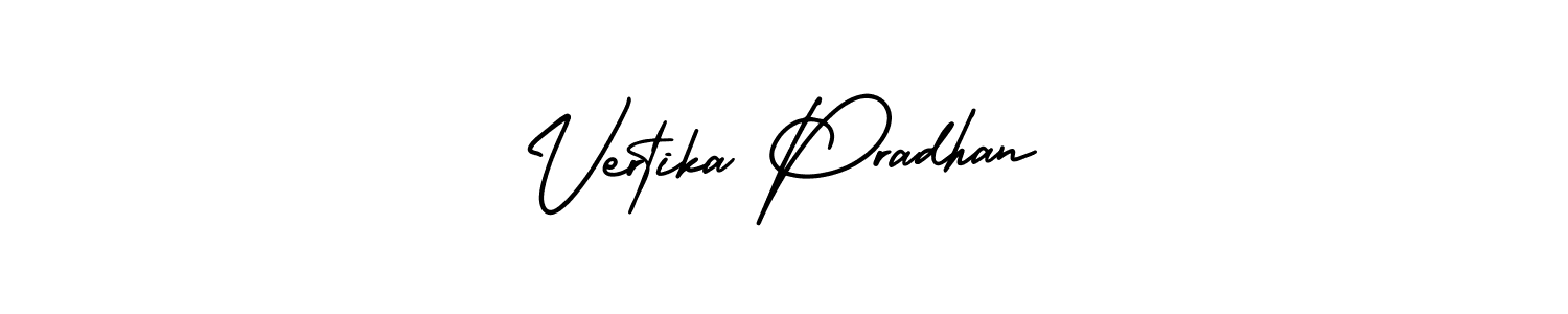 This is the best signature style for the Vertika Pradhan name. Also you like these signature font (AmerikaSignatureDemo-Regular). Mix name signature. Vertika Pradhan signature style 3 images and pictures png