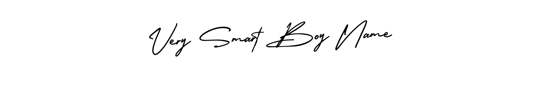 The best way (AmerikaSignatureDemo-Regular) to make a short signature is to pick only two or three words in your name. The name Very Smart Boy Name include a total of six letters. For converting this name. Very Smart Boy Name signature style 3 images and pictures png