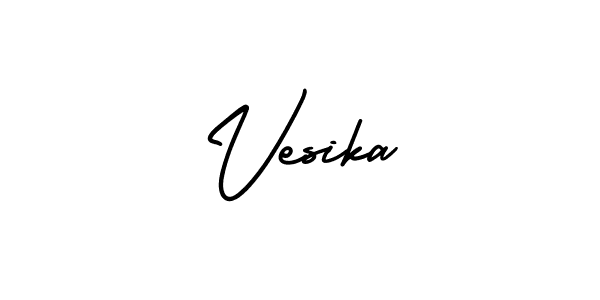 Vesika stylish signature style. Best Handwritten Sign (AmerikaSignatureDemo-Regular) for my name. Handwritten Signature Collection Ideas for my name Vesika. Vesika signature style 3 images and pictures png