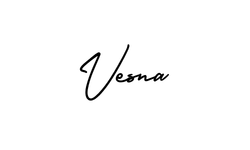 How to make Vesna signature? AmerikaSignatureDemo-Regular is a professional autograph style. Create handwritten signature for Vesna name. Vesna signature style 3 images and pictures png