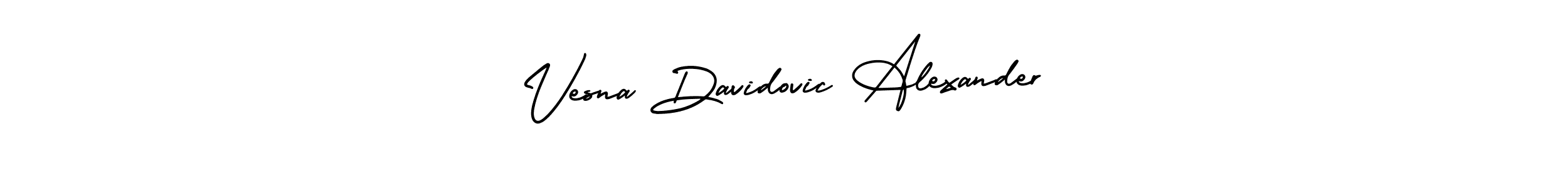 It looks lik you need a new signature style for name Vesna Davidovic Alexander. Design unique handwritten (AmerikaSignatureDemo-Regular) signature with our free signature maker in just a few clicks. Vesna Davidovic Alexander signature style 3 images and pictures png