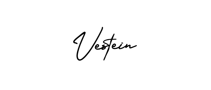 You should practise on your own different ways (AmerikaSignatureDemo-Regular) to write your name (Vestein) in signature. don't let someone else do it for you. Vestein signature style 3 images and pictures png