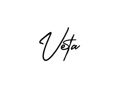 The best way (AmerikaSignatureDemo-Regular) to make a short signature is to pick only two or three words in your name. The name Veta include a total of six letters. For converting this name. Veta signature style 3 images and pictures png