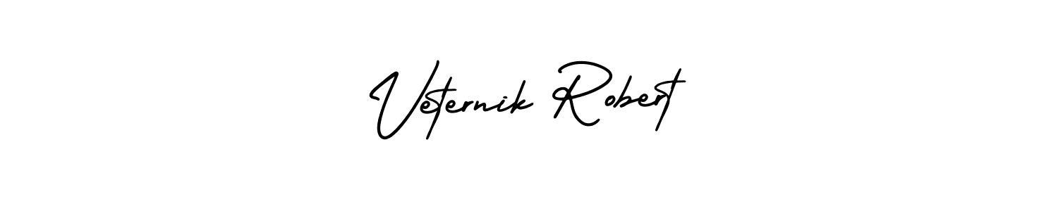 How to make Veternik Robert signature? AmerikaSignatureDemo-Regular is a professional autograph style. Create handwritten signature for Veternik Robert name. Veternik Robert signature style 3 images and pictures png