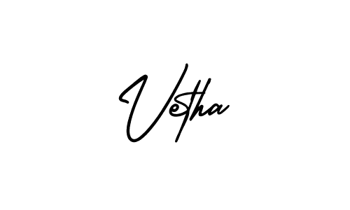It looks lik you need a new signature style for name Vetha. Design unique handwritten (AmerikaSignatureDemo-Regular) signature with our free signature maker in just a few clicks. Vetha signature style 3 images and pictures png