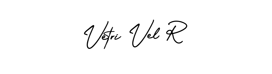 Create a beautiful signature design for name Vetri Vel R. With this signature (AmerikaSignatureDemo-Regular) fonts, you can make a handwritten signature for free. Vetri Vel R signature style 3 images and pictures png