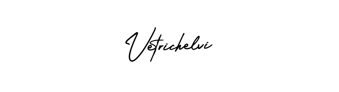 AmerikaSignatureDemo-Regular is a professional signature style that is perfect for those who want to add a touch of class to their signature. It is also a great choice for those who want to make their signature more unique. Get Vetrichelvi name to fancy signature for free. Vetrichelvi signature style 3 images and pictures png