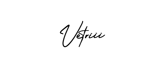 How to make Vetriii signature? AmerikaSignatureDemo-Regular is a professional autograph style. Create handwritten signature for Vetriii name. Vetriii signature style 3 images and pictures png