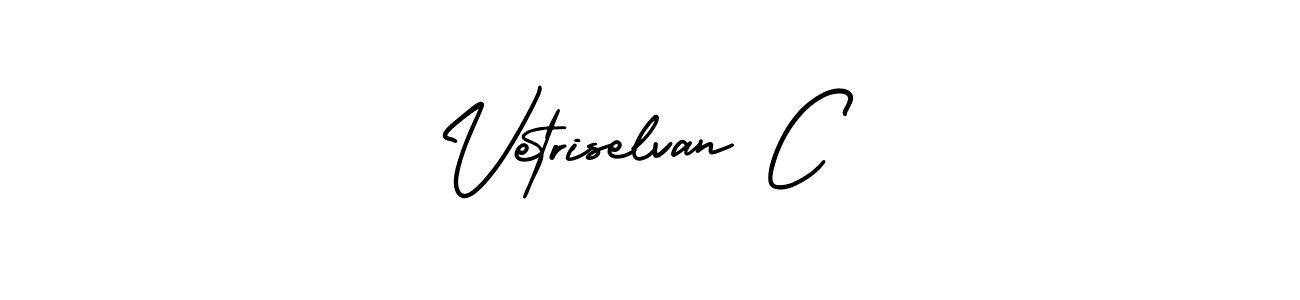 It looks lik you need a new signature style for name Vetriselvan C. Design unique handwritten (AmerikaSignatureDemo-Regular) signature with our free signature maker in just a few clicks. Vetriselvan C signature style 3 images and pictures png