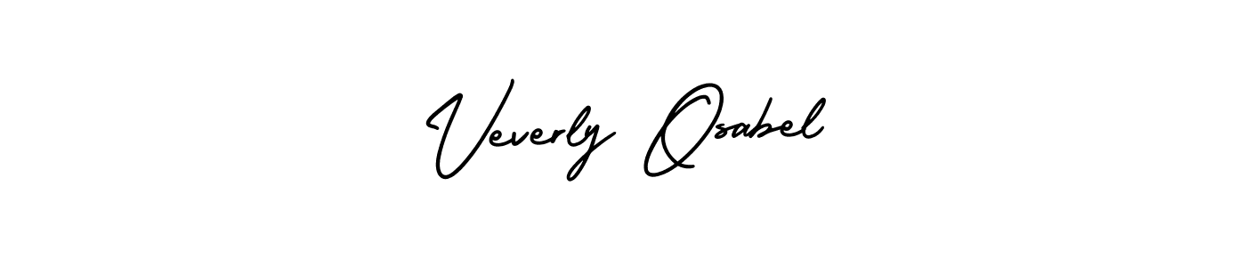 Veverly Osabel stylish signature style. Best Handwritten Sign (AmerikaSignatureDemo-Regular) for my name. Handwritten Signature Collection Ideas for my name Veverly Osabel. Veverly Osabel signature style 3 images and pictures png
