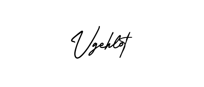 The best way (AmerikaSignatureDemo-Regular) to make a short signature is to pick only two or three words in your name. The name Vgehlot include a total of six letters. For converting this name. Vgehlot signature style 3 images and pictures png