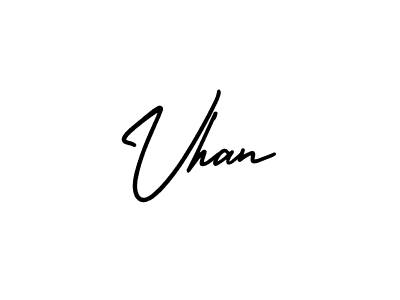 The best way (AmerikaSignatureDemo-Regular) to make a short signature is to pick only two or three words in your name. The name Vhan include a total of six letters. For converting this name. Vhan signature style 3 images and pictures png