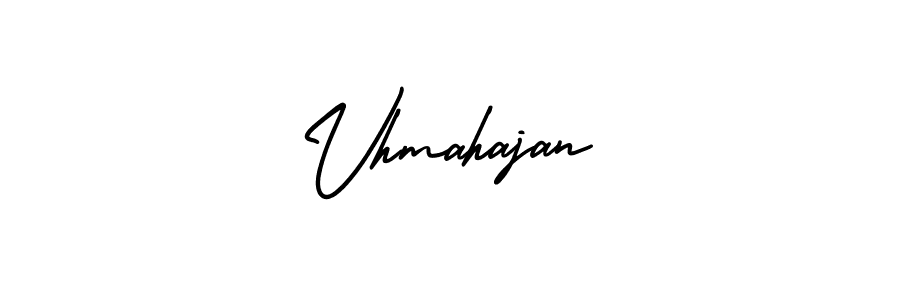 You should practise on your own different ways (AmerikaSignatureDemo-Regular) to write your name (Vhmahajan) in signature. don't let someone else do it for you. Vhmahajan signature style 3 images and pictures png