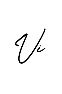 The best way (AmerikaSignatureDemo-Regular) to make a short signature is to pick only two or three words in your name. The name Vi include a total of six letters. For converting this name. Vi signature style 3 images and pictures png
