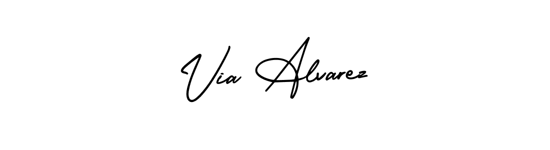 Similarly AmerikaSignatureDemo-Regular is the best handwritten signature design. Signature creator online .You can use it as an online autograph creator for name Via Alvarez. Via Alvarez signature style 3 images and pictures png