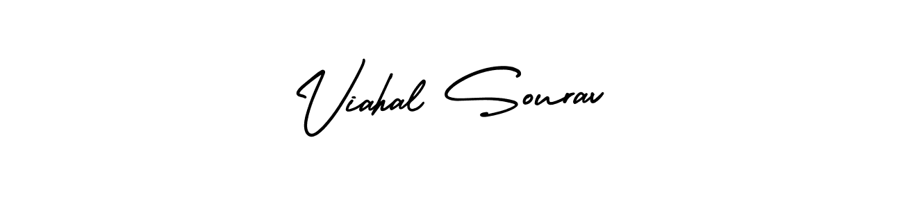 This is the best signature style for the Viahal Sourav name. Also you like these signature font (AmerikaSignatureDemo-Regular). Mix name signature. Viahal Sourav signature style 3 images and pictures png