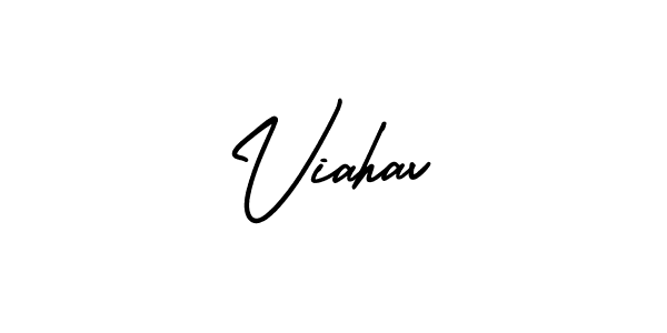 The best way (AmerikaSignatureDemo-Regular) to make a short signature is to pick only two or three words in your name. The name Viahav include a total of six letters. For converting this name. Viahav signature style 3 images and pictures png