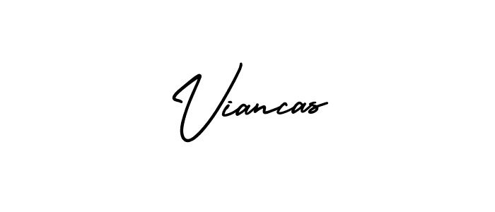 You should practise on your own different ways (AmerikaSignatureDemo-Regular) to write your name (Viancas) in signature. don't let someone else do it for you. Viancas signature style 3 images and pictures png