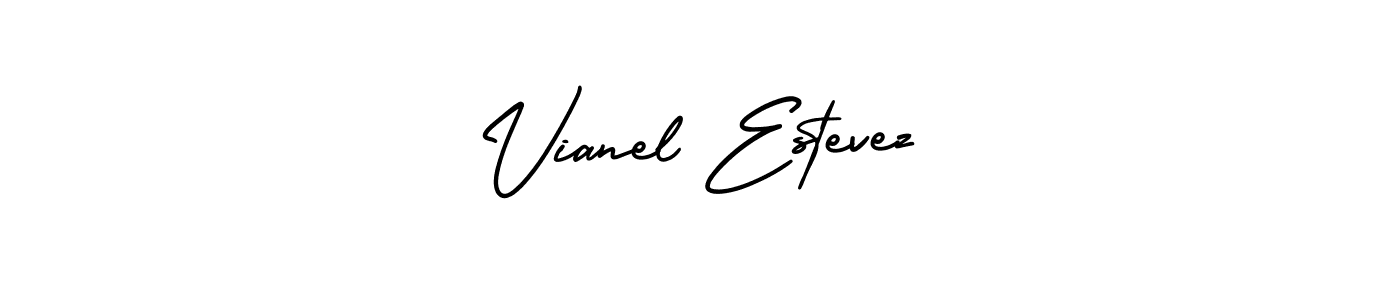 This is the best signature style for the Vianel Estevez name. Also you like these signature font (AmerikaSignatureDemo-Regular). Mix name signature. Vianel Estevez signature style 3 images and pictures png