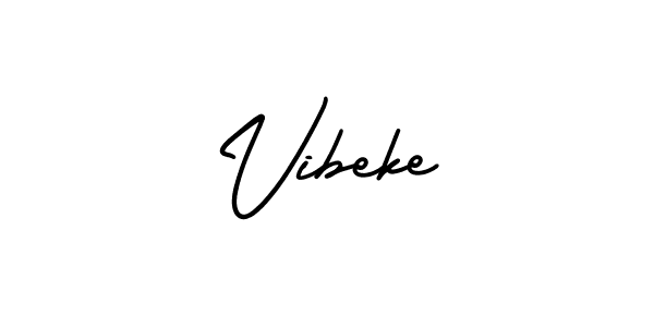 Create a beautiful signature design for name Vibeke. With this signature (AmerikaSignatureDemo-Regular) fonts, you can make a handwritten signature for free. Vibeke signature style 3 images and pictures png
