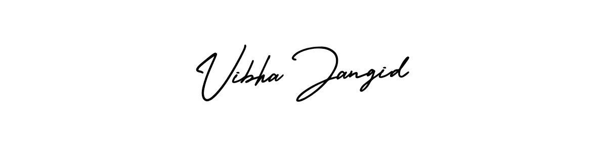 if you are searching for the best signature style for your name Vibha Jangid. so please give up your signature search. here we have designed multiple signature styles  using AmerikaSignatureDemo-Regular. Vibha Jangid signature style 3 images and pictures png