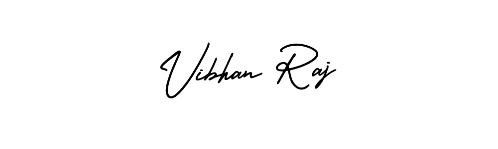 You should practise on your own different ways (AmerikaSignatureDemo-Regular) to write your name (Vibhan Raj) in signature. don't let someone else do it for you. Vibhan Raj signature style 3 images and pictures png