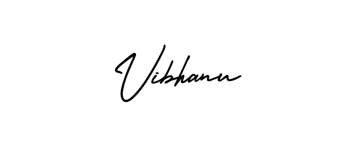 The best way (AmerikaSignatureDemo-Regular) to make a short signature is to pick only two or three words in your name. The name Vibhanu include a total of six letters. For converting this name. Vibhanu signature style 3 images and pictures png