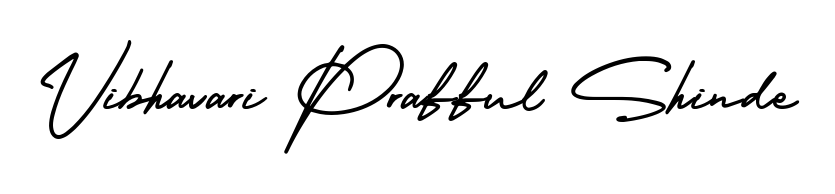 Elevate your brand with a stunning Vibhavari Prafful Shinde eSignature. The AmerikaSignatureDemo-Regular style provides a balanced, flowing aesthetic for everyday signing. Vibhavari Prafful Shinde signature style 3 images and pictures png