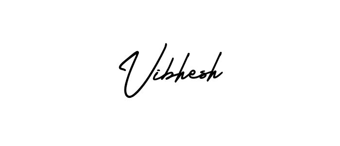 How to make Vibhesh name signature. Use AmerikaSignatureDemo-Regular style for creating short signs online. This is the latest handwritten sign. Vibhesh signature style 3 images and pictures png