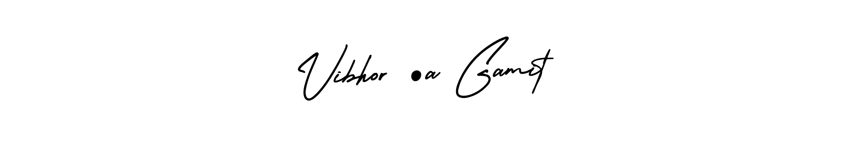 The best way (AmerikaSignatureDemo-Regular) to make a short signature is to pick only two or three words in your name. The name Vibhor •a Gamit include a total of six letters. For converting this name. Vibhor •a Gamit signature style 3 images and pictures png