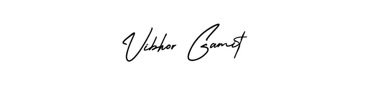 How to make Vibhor Gamit name signature. Use AmerikaSignatureDemo-Regular style for creating short signs online. This is the latest handwritten sign. Vibhor Gamit signature style 3 images and pictures png