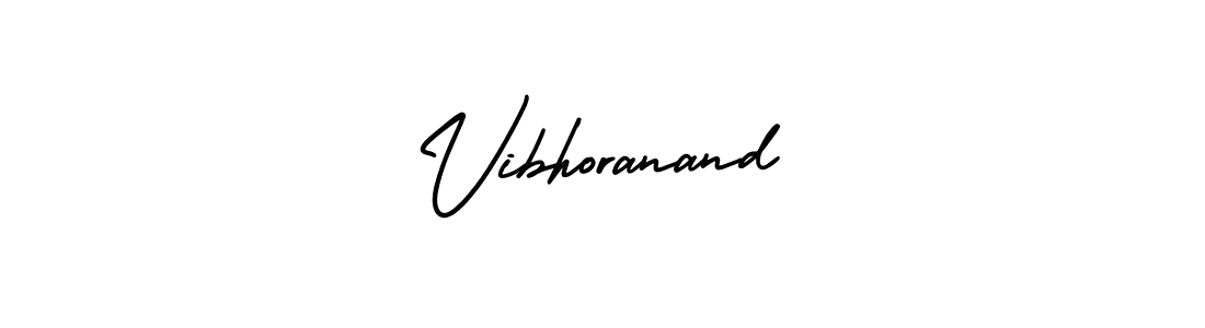 The best way (AmerikaSignatureDemo-Regular) to make a short signature is to pick only two or three words in your name. The name Vibhoranand include a total of six letters. For converting this name. Vibhoranand signature style 3 images and pictures png