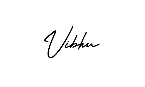 How to make Vibhu name signature. Use AmerikaSignatureDemo-Regular style for creating short signs online. This is the latest handwritten sign. Vibhu signature style 3 images and pictures png