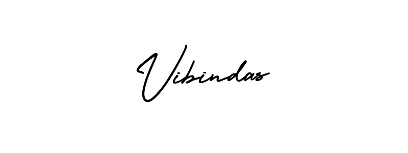 How to make Vibindas name signature. Use AmerikaSignatureDemo-Regular style for creating short signs online. This is the latest handwritten sign. Vibindas signature style 3 images and pictures png